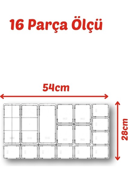 Nandy Home 16 Parça Çekmece Içi, Çok Amaçlı Düzenleyici Organizer Seti