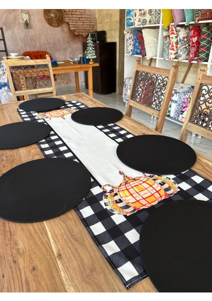 Damalı Siyah Kabak Runner Supla Takım modelleri