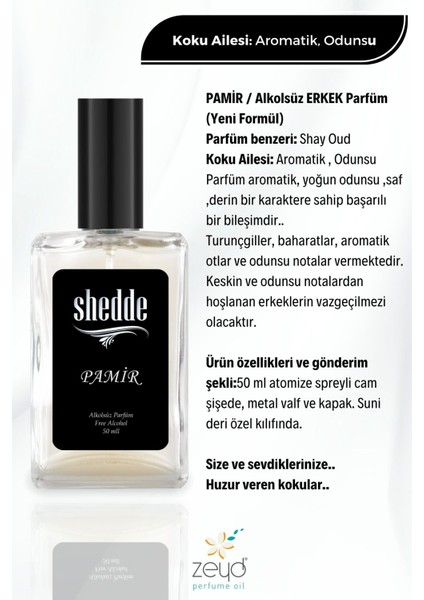 Alkolsüz Erkek Parfüm Pamir Edp 50 ml