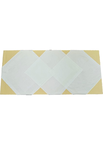 Krem 3 Adet 80CMX80CM ve Sarı 140CMX240CM Çift Kat Pamuklu Atlas Kenarlı Masa Örtüsü 4 Lü Set