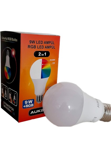 9W 2 W Rgb LED Ampul Gece Lambası