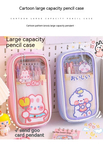 Büyük Kapasiteli Öğrenci Kalem Kutusu, Şeffaf Kızın Yaratıcı Basit Kalem Kalem Kutusu (Yurt Dışından) fırsatları