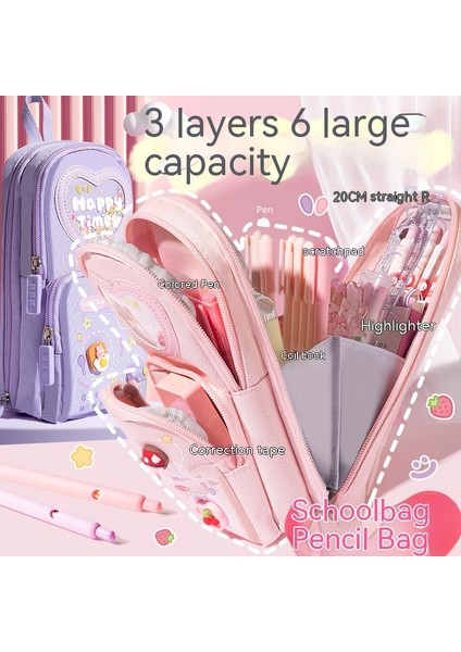 Büyük Kapasiteli Çocuklar Için Sevimli Okul Çantası Şeklindeki Kalem Kutusu (Yurt Dışından) fiyatları