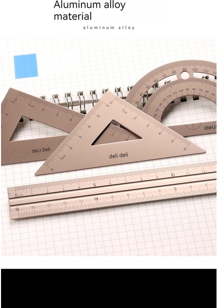 Metal Cetvel Öğrenci Sınav Cetveli Dört Parçalı Set Ortaokul Geometri Aracı Cetvel Seti (Yurt Dışından)