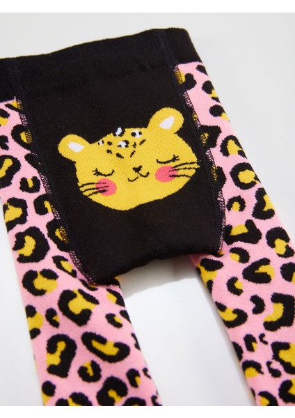 Leopar Kız Bebek Pembe Tayt-pantolon indirimleri