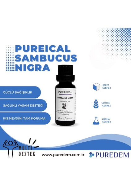 Sambucus Nigra Ekinezya Zencefil Pelargonium C Vitamini Çinko 20 ml