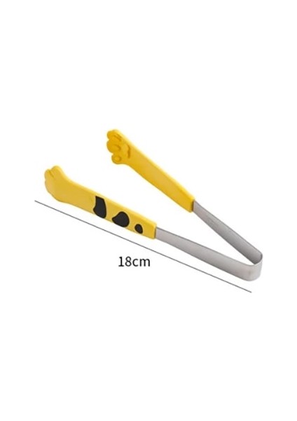 SARI-18CM Tarzı Sevimli Kedi Pençesi Şekli Maşa Maşa Servis Buz Küpü Meyveler Şeker Barbekü Izgara Maşası Mutfak Pişirme Aksesuarları (Yurt Dışından)