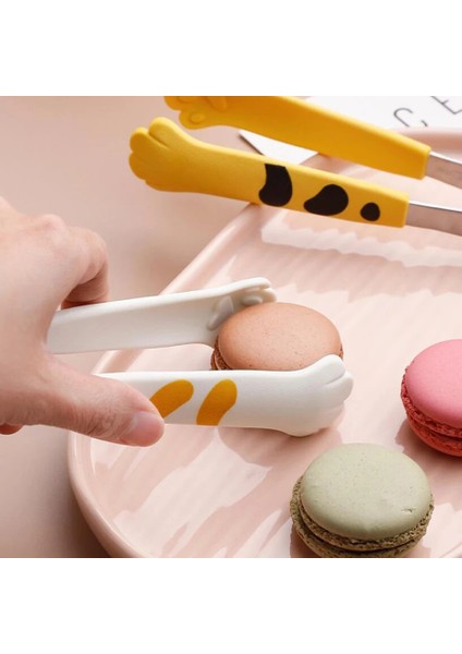 SARI-18CM Tarzı Sevimli Kedi Pençesi Şekli Maşa Maşa Servis Buz Küpü Meyveler Şeker Barbekü Izgara Maşası Mutfak Pişirme Aksesuarları (Yurt Dışından) fırsatları