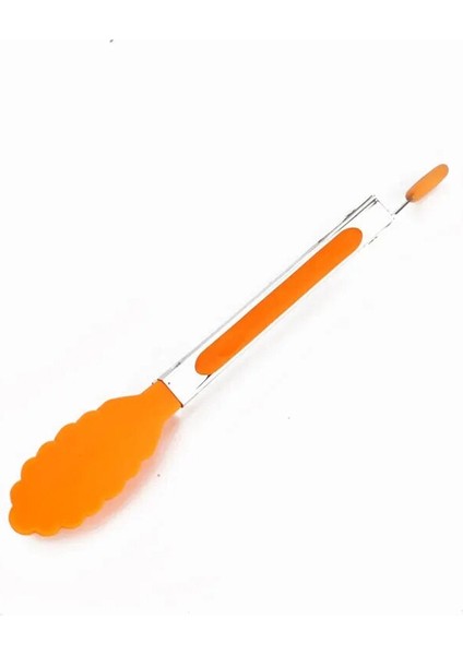 Turuncu Tarzı Paslanmaz Çelik Saplı Pişirme Aletleri Mutfak Aletleri Silikon 8 I Gıda Klipsi Gıda Sınıfı Barbekü Maşası (Yurt Dışından)