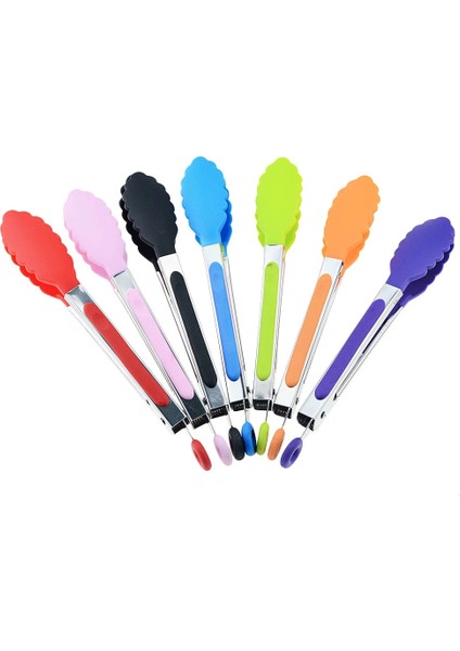 Kırmızı Stil 1 Adet Mutfak Aletleri 8 Inç Gıda Sınıfı Gıda Klipsi Pişirme Araçları Silikon Barbekü Maşa Paslanmaz Çelik Saplı (Yurt Dışından) fiyatları