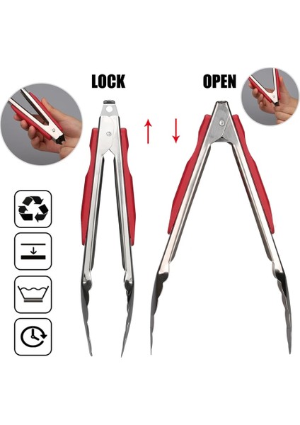 1 Adet Tarzı Mutfak Maşası Tencere Gereçleri Gıda Sınıfı Silikon Pişirme Maşası Kelepçe Aksesuarları Salata Servis Barbekü Araçları (Yurt Dışından) modelleri