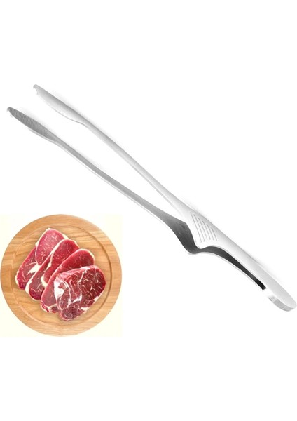 Pişirme Salata Servis Mutfak Aracı Paslanmaz Çelik Isıya Dayanıklı Gıda Klip Barbekü Maşa Izgara Aksesuarları Cımbız Taşınabilir (Yurt Dışından)