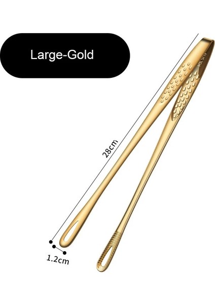 Büyük Altın Tarzı Paslanmaz Çelik Gıda Maşası Uzun Saplı Kaymaz Kore Barbekü Maşası Biftek Maşası Barbekü Mutfak Pişirme Araçları Aksesuarları (Yurt Dışından)
