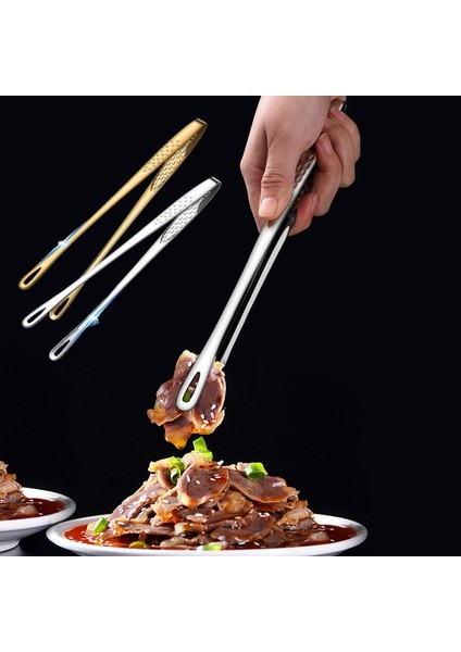 Büyük Altın Tarzı Paslanmaz Çelik Gıda Maşası Uzun Saplı Kaymaz Kore Barbekü Maşası Biftek Maşası Barbekü Mutfak Pişirme Araçları Aksesuarları (Yurt Dışından) fırsatları