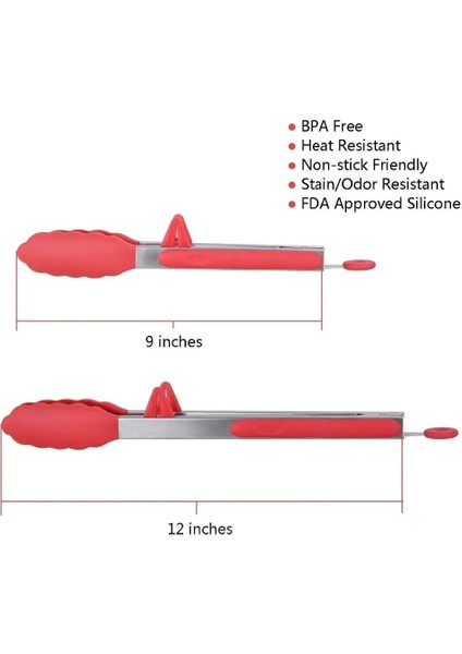 9 12 Inç-Siyah Tarzı Silikon Barbekü Izgara Maşası Salata Ekmek Servis Maşası Yapışmaz Mutfak Barbekü Izgarası Ortak Kilitli ve Standlı Pişirme Maşası (Yurt Dışından) modelleri