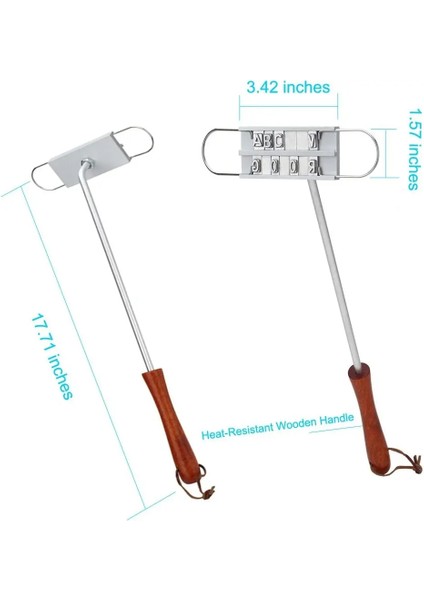 Barbekü Et Ing Demir Maşa Dıy Açık Barbekü Mektubu Baskılı Biftek Et Imza Adı Işaretleme Damga Izgara Aracı Mutfak Eşyaları (Yurt Dışından) fırsatları