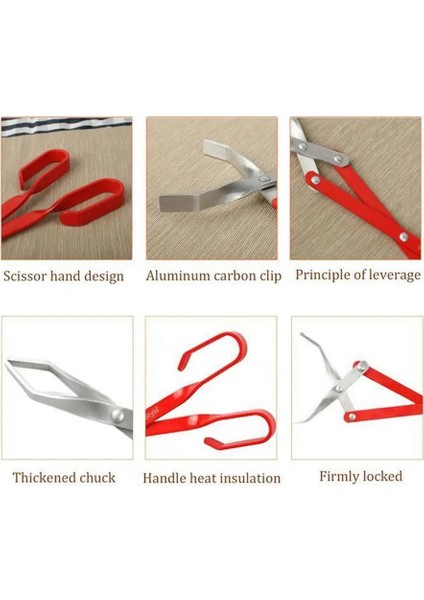 S Tarzı Barbekü Karbon Soba Kömür Maşası Paslanmaz Çelik Maşa Plastik Saplı Açık Barbekü Aletleri Isıya Dayanıklı Karbon Aletleri (Yurt Dışından) fırsatları