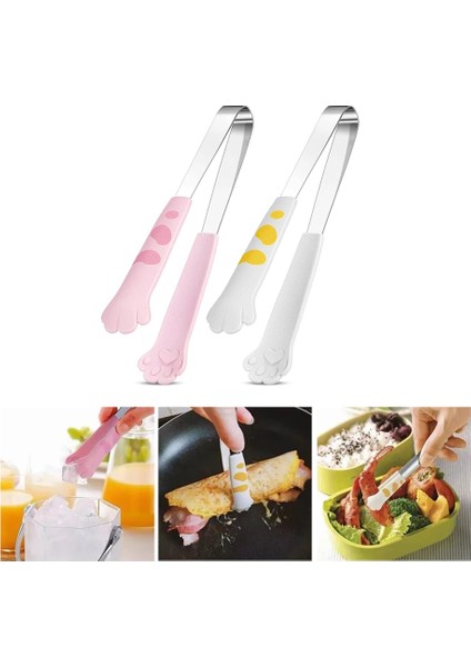 PINK-24CM Style Sevimli Kedi Pençesi Şekli Maşa Maşa Servis Buz Küpü Meyveler Şeker Barbekü Izgara Maşası Mutfak Pişirme Aksesuarları (Yurt Dışından) fiyatları