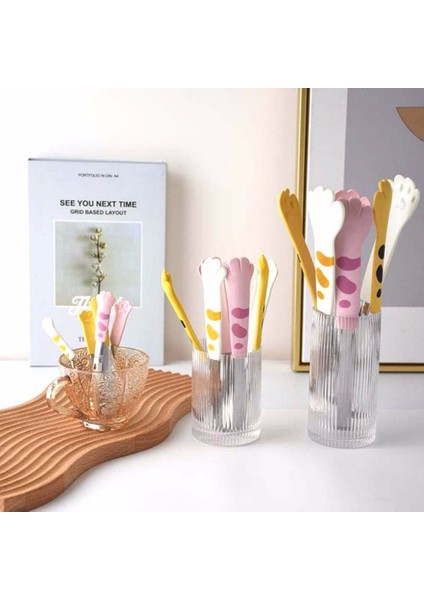 Sarı-L Tarzı Yeni Paslanmaz Çelik Kedi Maşa Mama Maşası Mutfak Maşası Kedi Pençe Şekli Maşa Barbekü Pişirme Için Paslanmaz Çelik Pişirme Maşası (Yurt Dışından) indirimleri