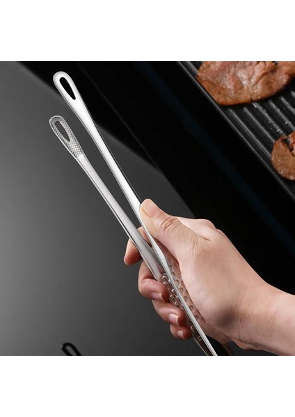 Büyük Gümüş Tarzı Paslanmaz Çelik Gıda Maşası Uzun Saplı Kaymaz Kore Barbekü Maşası Biftek Maşası Barbekü Mutfak Pişirme Araçları Aksesuarları (Yurt Dışından) modelleri