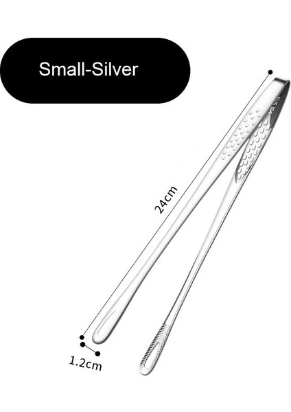 Küçük Gümüş Tarzı Paslanmaz Çelik Gıda Maşası Uzun Saplı Kaymaz Kore Barbekü Maşası Biftek Maşası Barbekü Mutfak Pişirme Araçları Aksesuarları (Yurt Dışından)