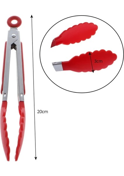 Pl Stili Licone Pişirme Gıda Servis Barbekü Paslanmaz Maşa Çelik Saplı Gereçler Mutfak Aracı Malzemeleri (Yurt Dışından) fırsatları