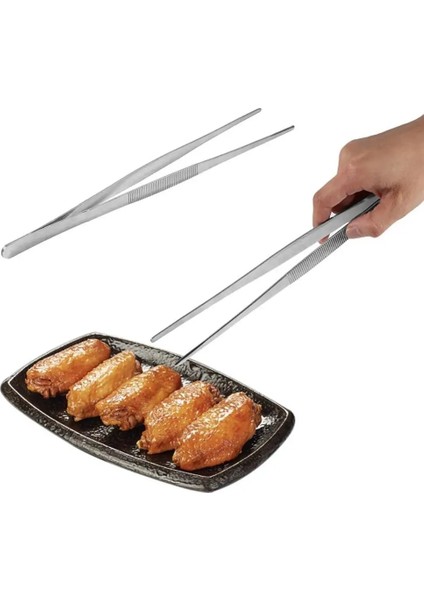 25CM Tarzı cm Düz Dişli Cımbız Barbekü Paslanmaz Çelik Uzun Yemek Maşası Ev Bahçe Mutfak Barbekü Aracı (Yurt Dışından) modelleri