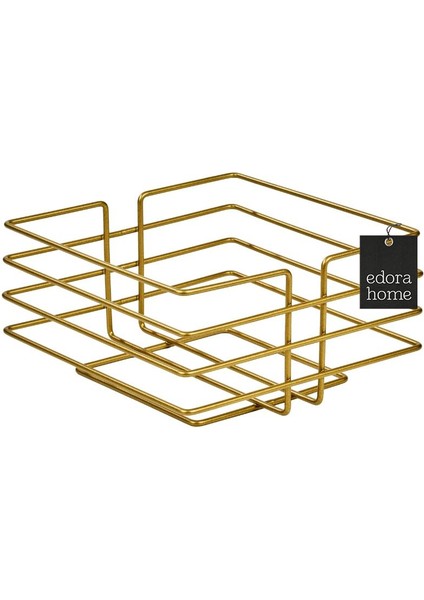 Gold Paslanmaz Sivri Köşeli Kare Meyve Sepeti - Çok Amaçlı Metal fiyatları