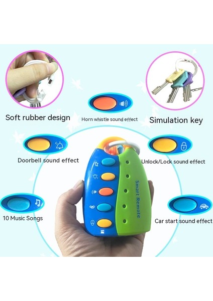 Çocuk Eğitici Simülasyon Araba Ses Anahtar Bebek Simülasyon Ses ve Işık Alarm Oyuncak (Yurt Dışından)