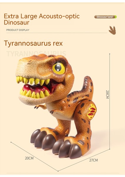 Yumuşak Kauçuk Dinozor Sesi ve Işık Oyuncakları Tyrannosaurus Rex'i Hareket Ettirecek Çocuklar ve Erkekler Için Hediyeler (Yurt Dışından)