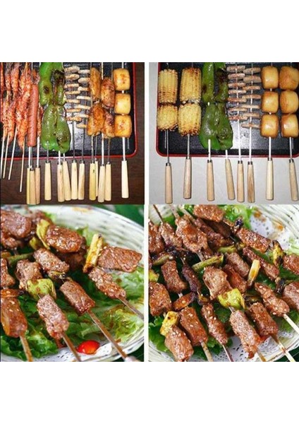 Burlywood Gümüş Tarzı Et Kızartma Şiş Sopa Paslanmaz Çelik Barbekü Iğne Barbekü Şiş Mutfak Gereçleri Açık Kamp (Yurt Dışından) modelleri
