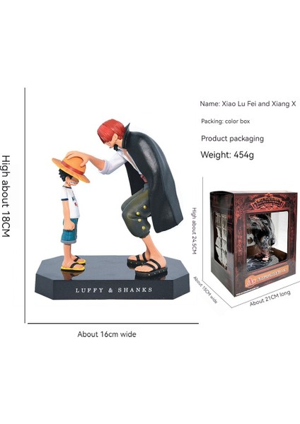 One Piece Luffy And Red-Haired Shanks Figure Figures Ornaments (Yurt Dışından)