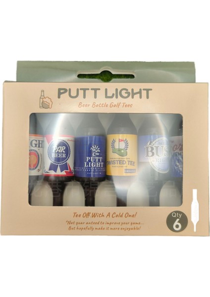 Bira Şişesi Golf Çivili Golf Tişörtü, 6'lı Paket (Yurt Dışından)