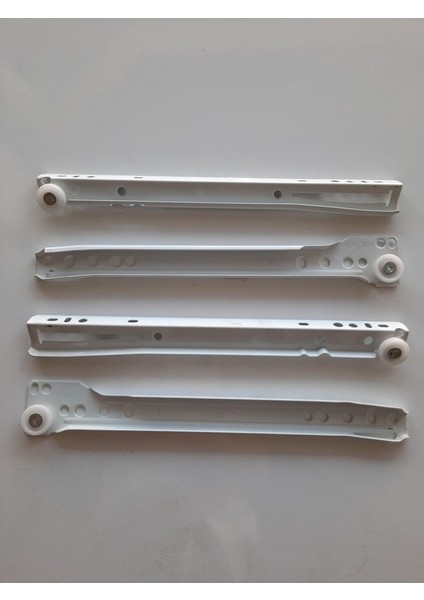 Metal Beyaz Çekmece Rayı 40CM 1 Takım (1 Çekmecelik)