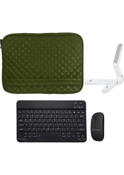Samsung Tab S9 11 Inch Tablet Kapitone Tablet Çanta + Bluetooth Klavye + Mouse + Tablet Standı - AL8123