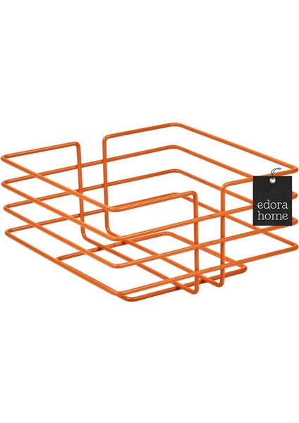 Turuncu Paslanmaz Sivri Köşeli Kare Meyve Sepeti - Çok Amaçlı Metal fiyatları