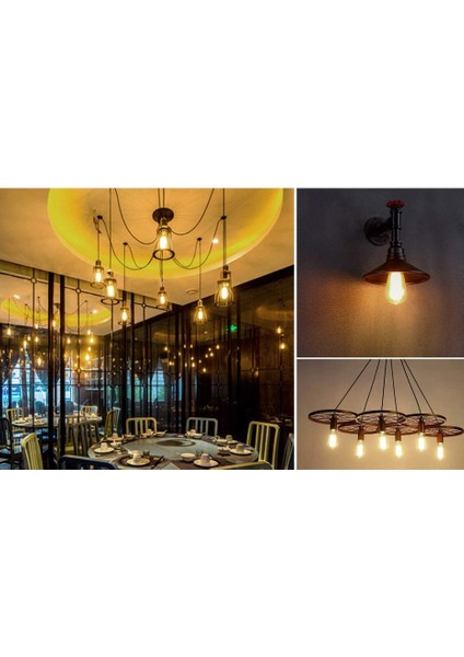 10 Adet 8w Rustik Led Ampul (St-64) (Amber )
