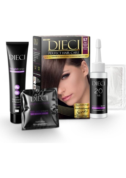 Kit Saç Boyası 5.7 Açık Kestane Kakao Lıght Cocoa Chestnut