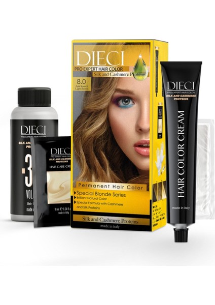 Eko Kit Saç Boyası 8.0 Açık Kumral Lıght Blond