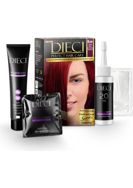 Kit Saç Boyası 6.666 Yakut Kızılı Dark Energy Red Blond