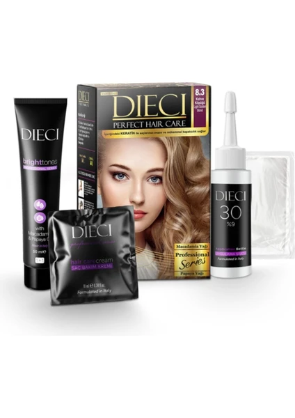 Kit Saç Boyası 8.3 Kahve Köpüğü Lıght Golden Blond