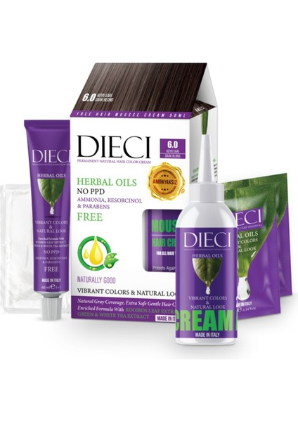Amonyaksız Kit Saç Boyası 6.0 Koyu Sarı Dark Blond