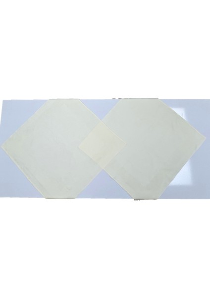 2 Adet Krem 80CMX80CM Çift Kat Pamuklu Atlas Kenarlı Masa Örtüsü