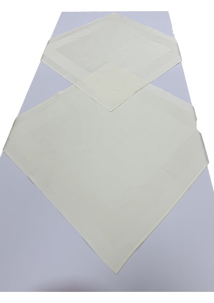 2 Adet Krem 80CMX80CM Çift Kat Pamuklu Atlas Kenarlı Masa Örtüsü