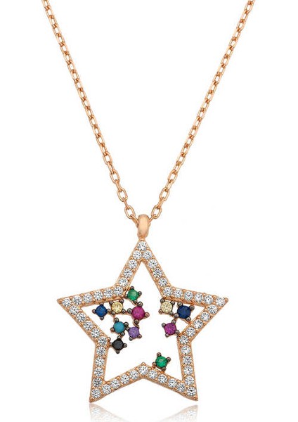 925 Ayar Gümüş Rose Yıldız Kolye fiyatları