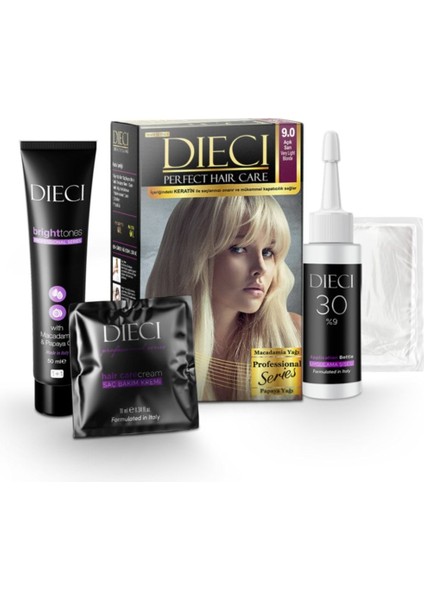 Kit Saç Boyası 9.0 Açık Sarı Very Lıght Blond