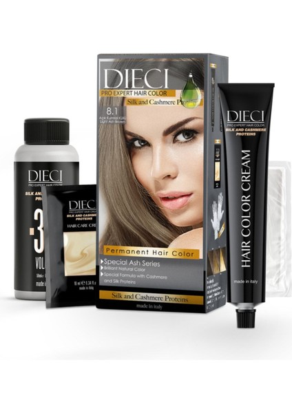 Eko Kit Saç Boyası 8.1 Açık Kumral Küllü Lıght Ash Blond