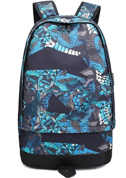 Sırt Çantası Erkek Ortaokul Öğrencisi Okul Çantası Oxford Kumaş Basketbol Çantası Açık Hava Sporları Sırt Çantası Yılan Desenli Kumaş (Yurt Dışından)