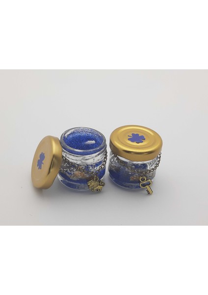 Saks Mavisi Renginde 29 cc Kavanoz Mum (2 Adet)