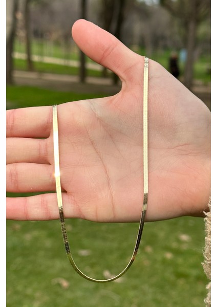 14 Ayar 3 mm Ezme Altın Kolye 14CGKKLY009 fiyatları